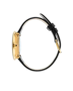 ARNE JACOBSEN BANKERS 34 MM GRÅ MED SORT LÆDER - 53109-1601G