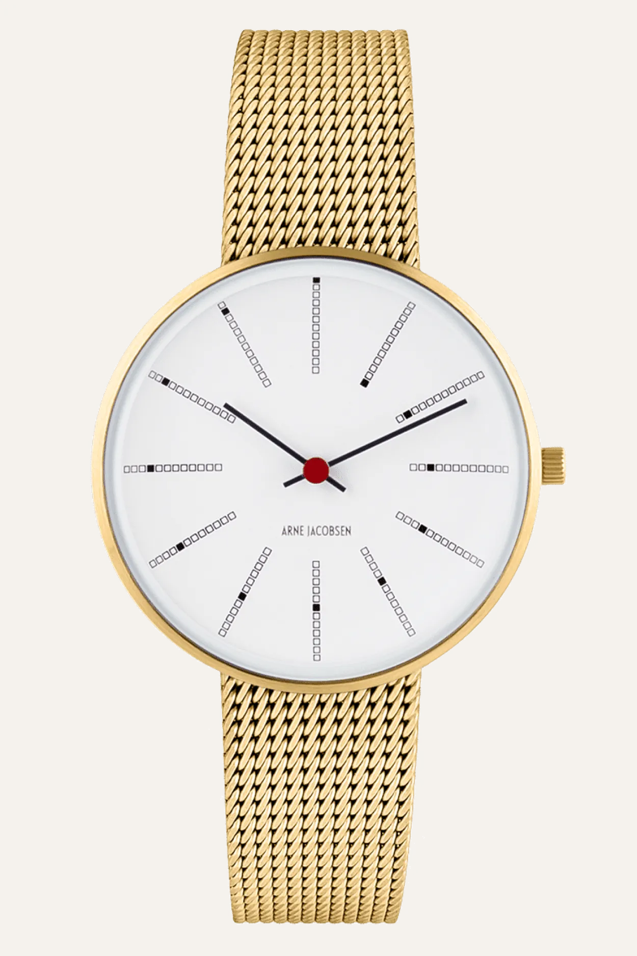 ARNE JACOBSEN BANKERS 34MM GULD MED MAT MESHREM - 53107-1609