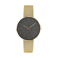 ARNE JACOBSEN BANKERS 34MM MED MESHREM MAT FORGYLDT -53109-1609