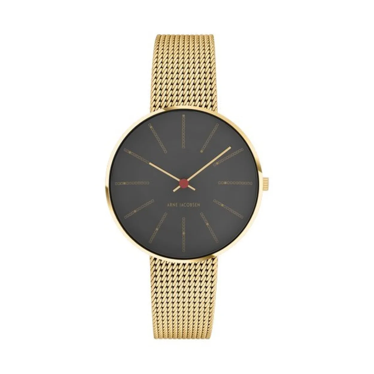 ARNE JACOBSEN BANKERS 34MM MED MESHREM MAT FORGYLDT -53109-1609