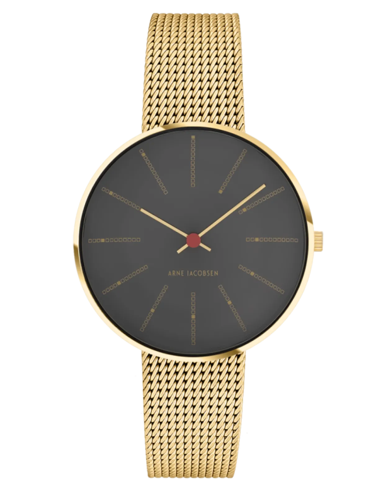 ARNE JACOBSEN BANKERS 34MM MED MESHREM MAT FORGYLDT -53109-1609
