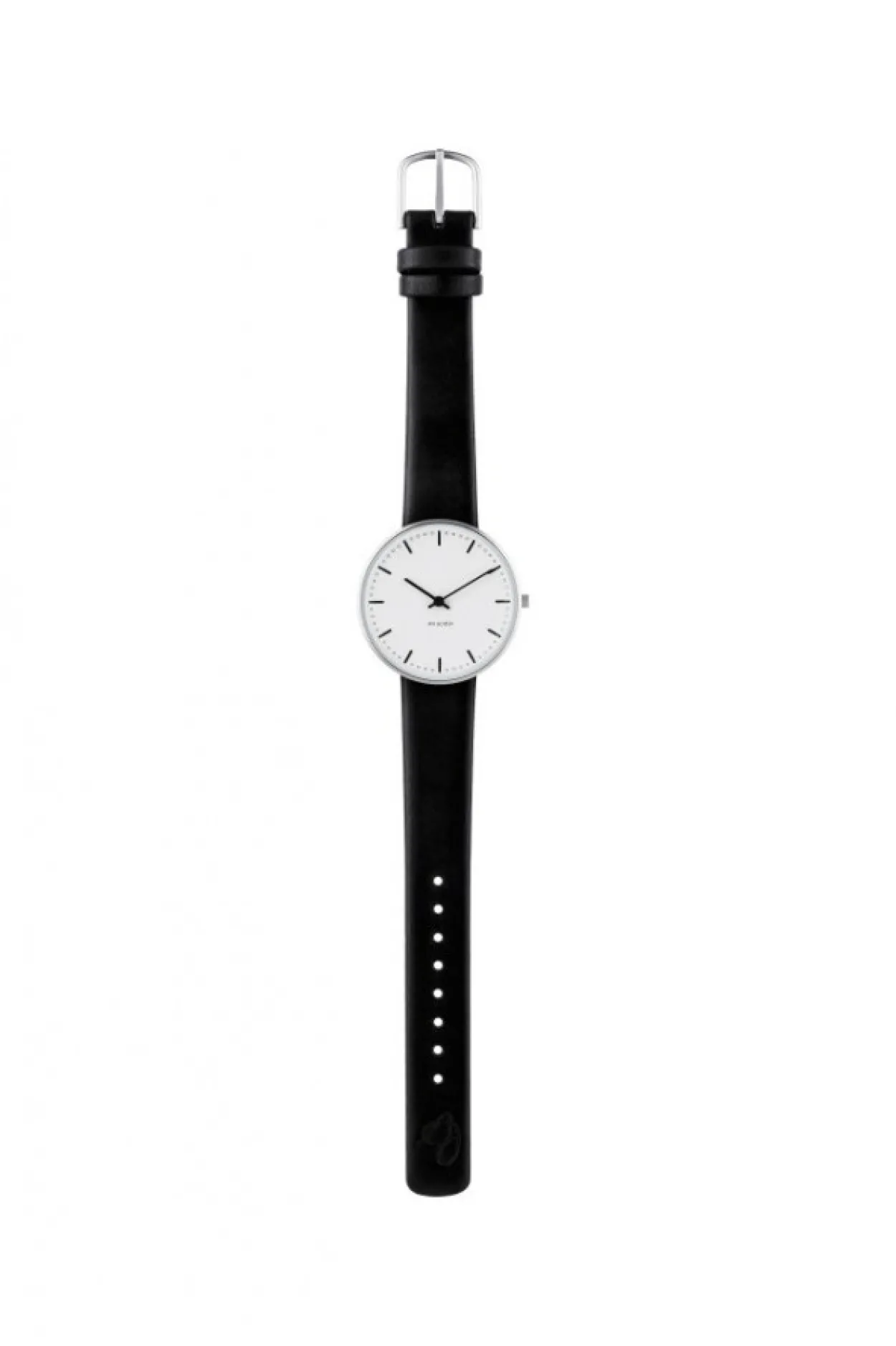 ARNE JACOBSEN CITY HALL DAME UR MED SORT LÆDERREM 34MM - 53201-1601