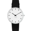 ARNE JACOBSEN CITY HALL 30MM SORT LÆDER - 53200-1401