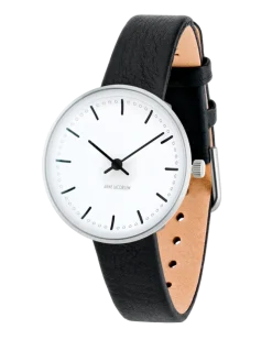 ARNE JACOBSEN CITY HALL 30MM SORT LÆDER - 53200-1401