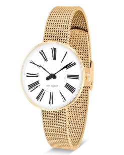 ARNE JACOBSEN ROMAN DAMEUR STÅL GULDDOUBLE 30MM - 53313-1409