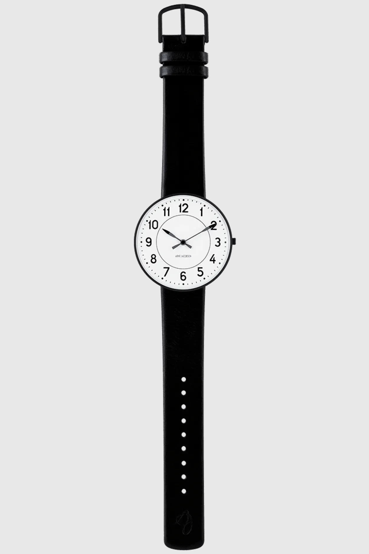 ARNE JACOBSEN UR STATION MED SORTE TAL 40MM - 53412-2001B
