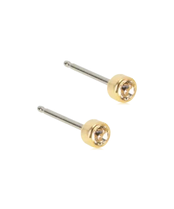 BLOMDAHL ØRERINGE TITANIUM BEZEL CRYSTAL - 15-1302-01