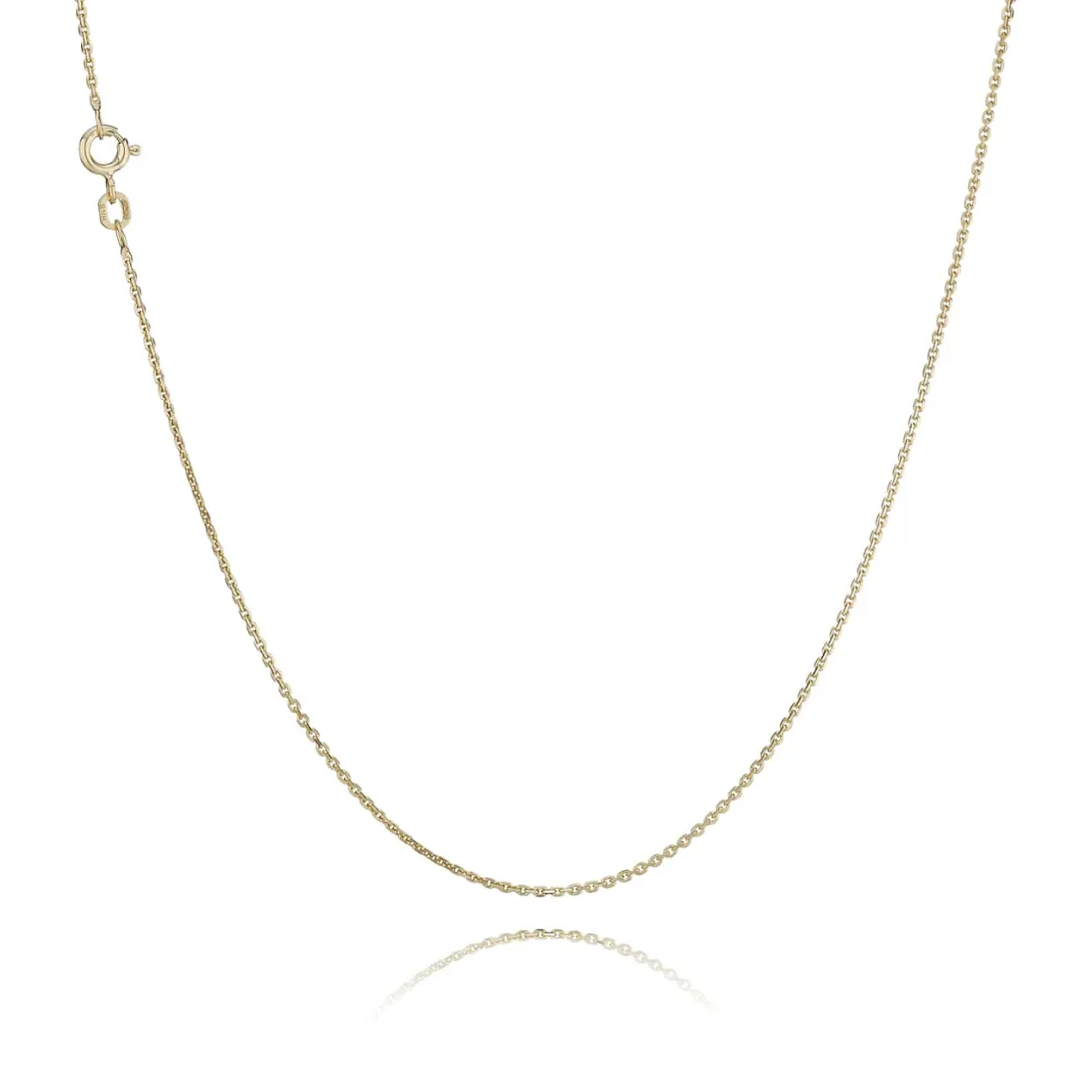 BNH HALSKÆDE ANKER FACET FORGYLD SØLV 1,3 MM BRED OG 50 CM LANG - SAF04050F