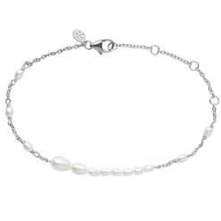 BYBIEHL AURA FLOW ARMBÅND SØLV MED PERLER - 2-3901WP-R