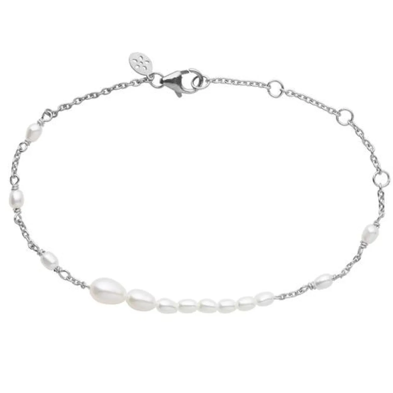 BYBIEHL AURA FLOW ARMBÅND SØLV MED PERLER - 2-3901WP-R