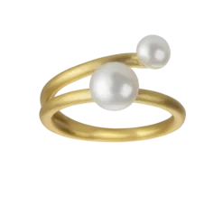 BYBIEHL COCO RING FORGYLDT SØLV MED PERLE - 5-3301WP-GP