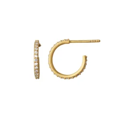 BYBIEHL MINI SPARKLE HOOP FORGYLDT SØLV MED ZIRKONIA - 4-029A-GP