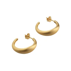 BYBIEHL OCEAN FLOW HOOPS LARGE ØRERINGE SØLV FORGYLDT - 4-4203-GP
