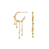 BYBIEHL ØRERINGE SØLV FORGYLDT JUNGLE IVY HOOPS MINI COLOR - 4-3112M-GP