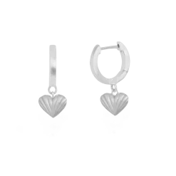 BYBIEHL ØRERINGE SØLV HJERTE HOOP - 4-4503-R