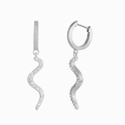BYBIEHL ØRERINGE WAVE SPARKLE MINI SØLV - 4-028A-R