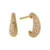 BYBIEHL ØRERING SØLV FORGYLDT OCEAN FLOW HOOPS SPARKLE SMALL - 4-4204-GP