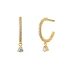 BYBIEHL SPARKLE HOOPS MINI DANGLING STONES - 4-034A-GP