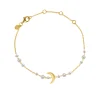 BYBIEHL SUMMER MOON ARMBÅND FORGYLDT SØLV MED PERLER - 2-5203WP-GP
