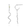 BYBIEHL WAVE SØLV ØRERINGE MINI HOOP GRØN ZIRKON - 4-4023G-R