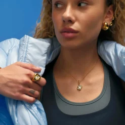 CAMILLE BRINCH BASIC PUFFER HALSKÆDE 45 CM FORGYLDT SØLV - BPUC-FG-S