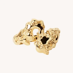 CAMILLE BRINCH BIG FUSION CONTRAST RING FORGYLDT SØLV - BFCOR-FG