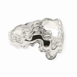 CAMILLE BRINCH BLURRY LAYERS MELLEM SØLV RING - MBLAR