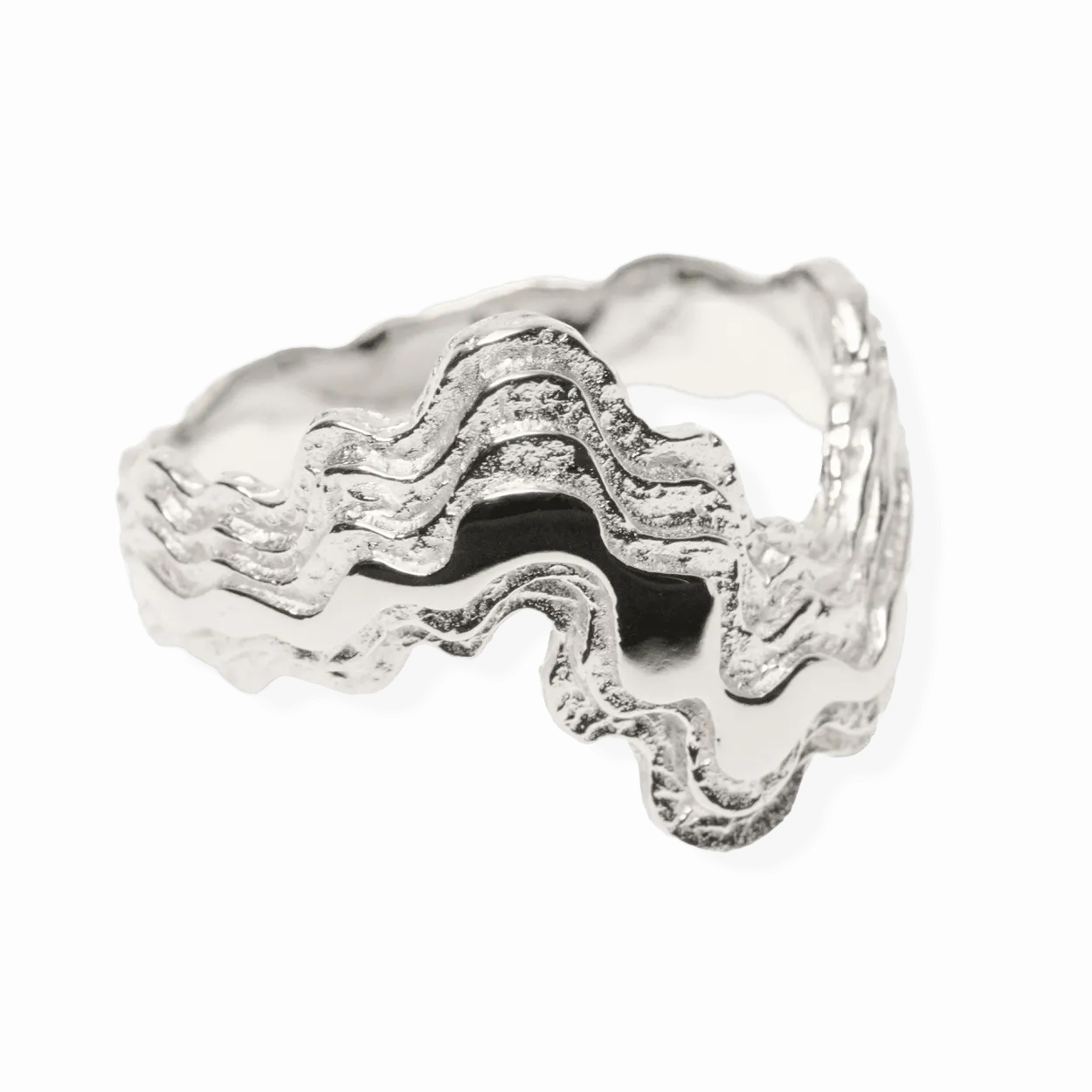 CAMILLE BRINCH BLURRY LAYERS MELLEM SØLV RING - MBLAR