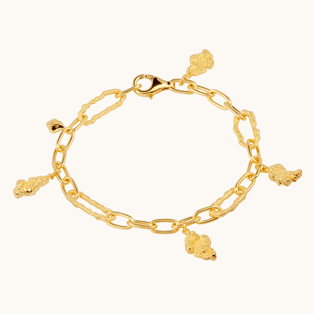 CAMILLE BRINCH CHARM CRUSH ARMBÅND FORGYLD SØLV I 19 CM - CCRB-FG-19
