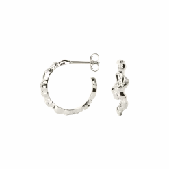 CAMILLE BRINCH CONTRAST FUSION HOOPS ØRERINGE SØLV - COFH