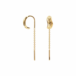 CAMILLE BRINCH CURVY ESSENTIA EARLINES ØREHÆNGER FORGYLDT SØLV - CEE-FG