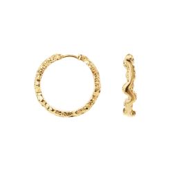 CAMILLE BRINCH LARGE SHINY SPARKLY HOOPS ØRERINGE I FORGYLDT SØLV - LSSPH-FG