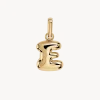 CAMILLE BRINCH LETTER PUFFER CHARM E I FORGYLDT SØLV - EPUL-FG-P