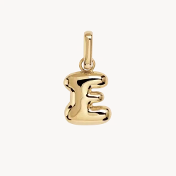 CAMILLE BRINCH LETTER PUFFER CHARM E I FORGYLDT SØLV - EPUL-FG-P