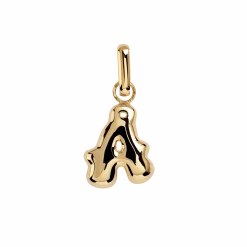 CAMILLE BRINCH LETTER PUFFER CHARM A I FORGYLDT SØLV - APUL-FG-P