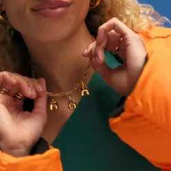 CAMILLE BRINCH LETTER PUFFER CHARM L I FORGYLDT SØLV - LPUL-FG-P