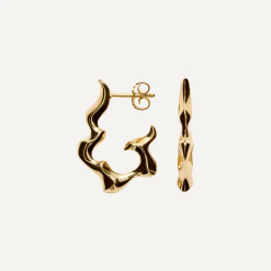 CAMILLE BRINCH MEDIUM INFINITY FLAMES HOOPS ØRERINGE SØLV FORGYLDT - MIFLH-FG