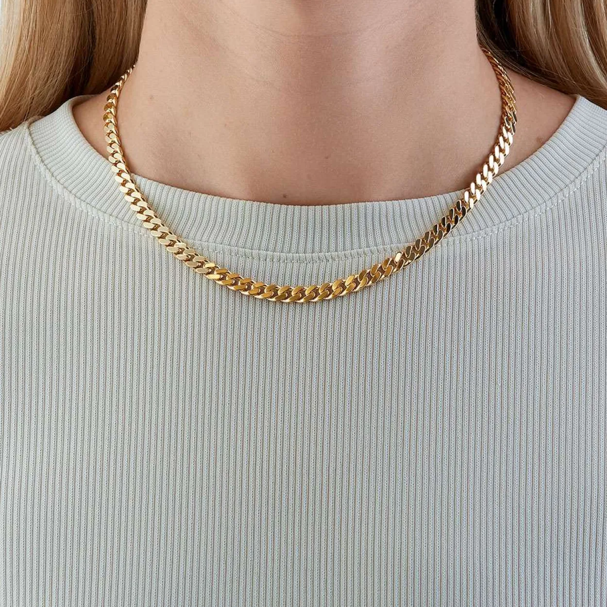 CAMILLE BRINCH MEDIUM PANZER CHOKER I FORGYLDT SØLV 45 CM - MPC-FG-45