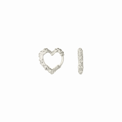 CAMILLE BRINCH MINI HEART CRUSH HOOPS SØLV ØRERINGE - MINIHCRH