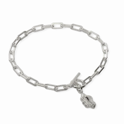 CAMILLE BRINCH NUGGET LAYERS T-LOCK ARMBÅND SØLV 20 CM - NLATA-20