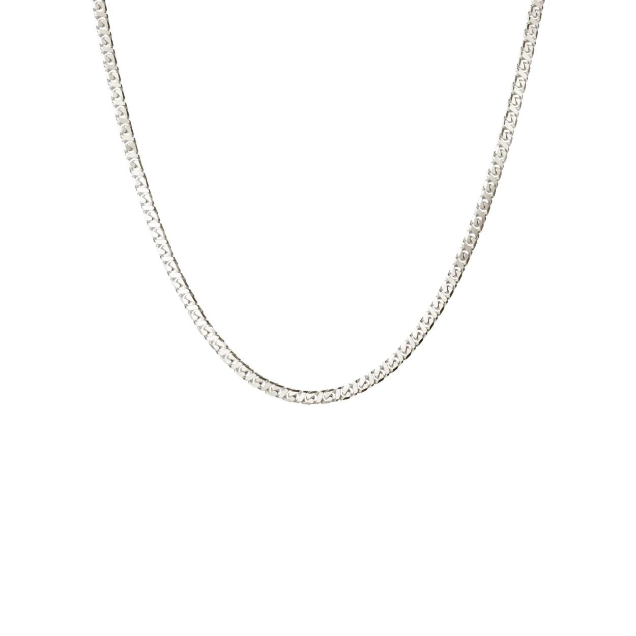CAMILLE BRINCH SHINY SPARKLY HALSKÆDE I SØLV 42 CM - SSPN-42