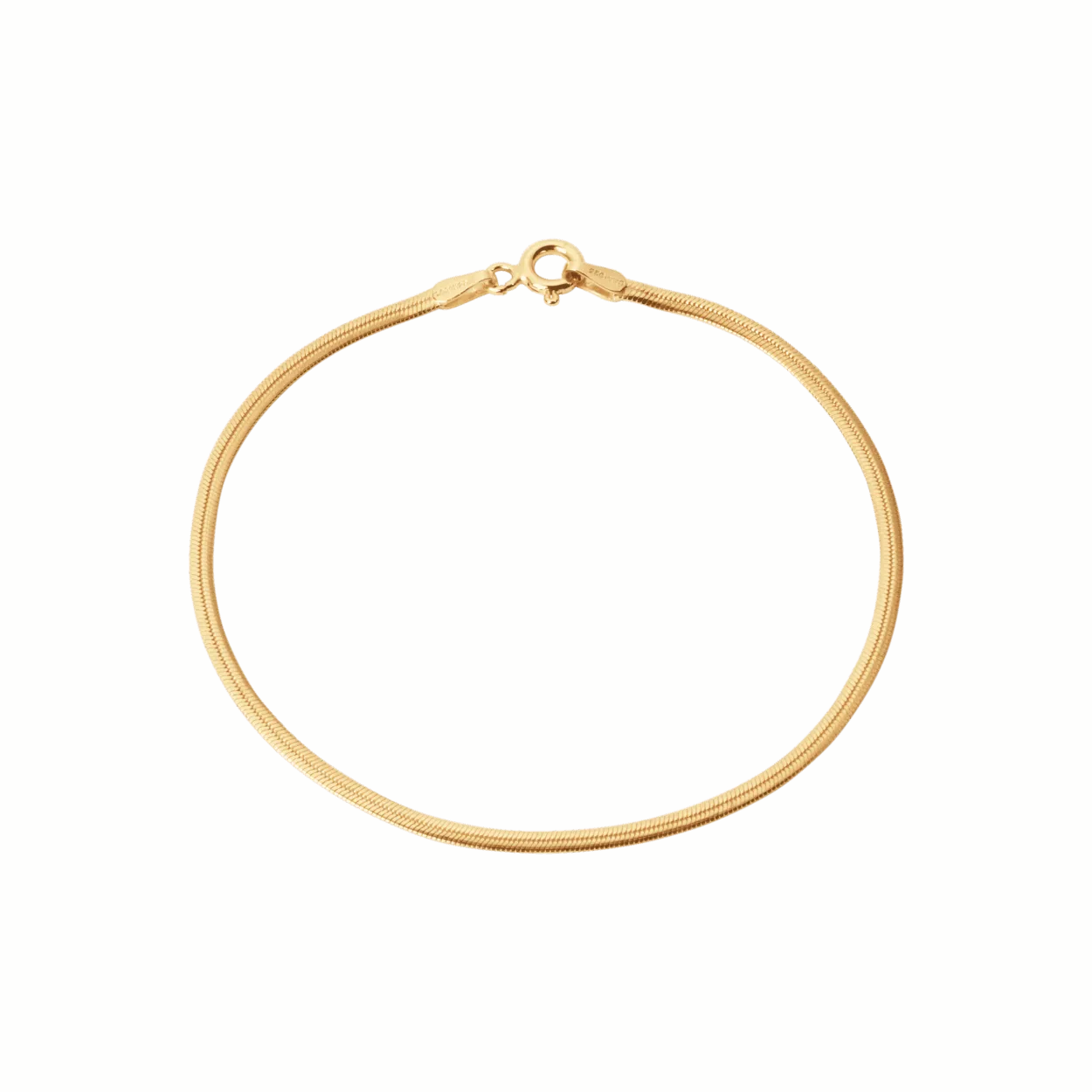CAMILLE BRINCH SMALL ESSENTIA SNAKE ARMBÅND I FORGYLDT SØLV PÅ 17 CM - SESB-FG-17
