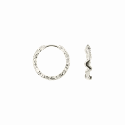 CAMILLE BRINCH SMALL SHINY SPARKLY HOOPS ØRERINGE I SØLV - SSSPH