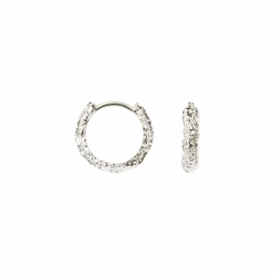 CAMILLE BRINCH SMALL SPARKLY HOOPS I SØLV - SSPH