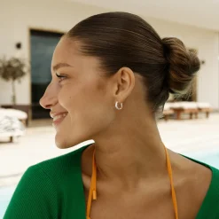 CAMILLE BRINCH SMALL SPARKLY HOOPS I SØLV - SSPH