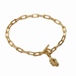 Camille Brinchs Nugget Layers T-Lock armbånd i forgyldt sølv