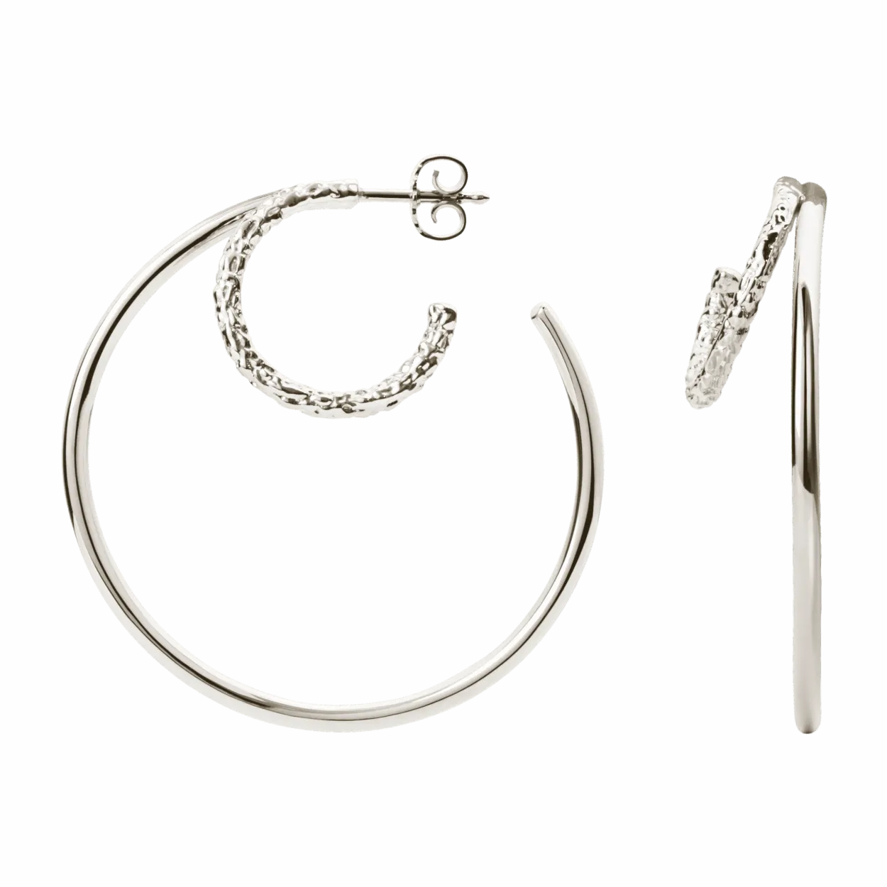 CAMILLE BRINCH STATEMENT TWIN ESSENTIA HOOPS SØLV - STTEH