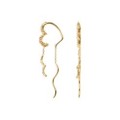 CAMILLE BRINCH WAVY SPARKLY HEART EARLINES ØRERINGE I FORGYLDT SØLV - WSPHE-FG