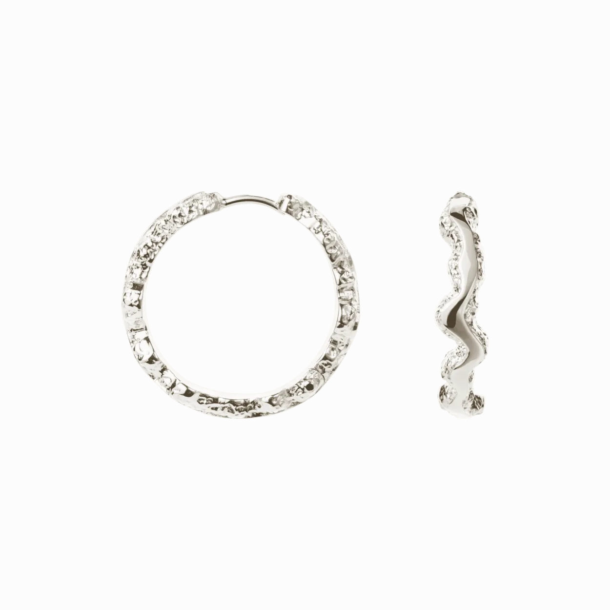 CAMILLE LARGE SHINY SPARKLY HOOPS ØRERINGE I SØLV - LSSPH