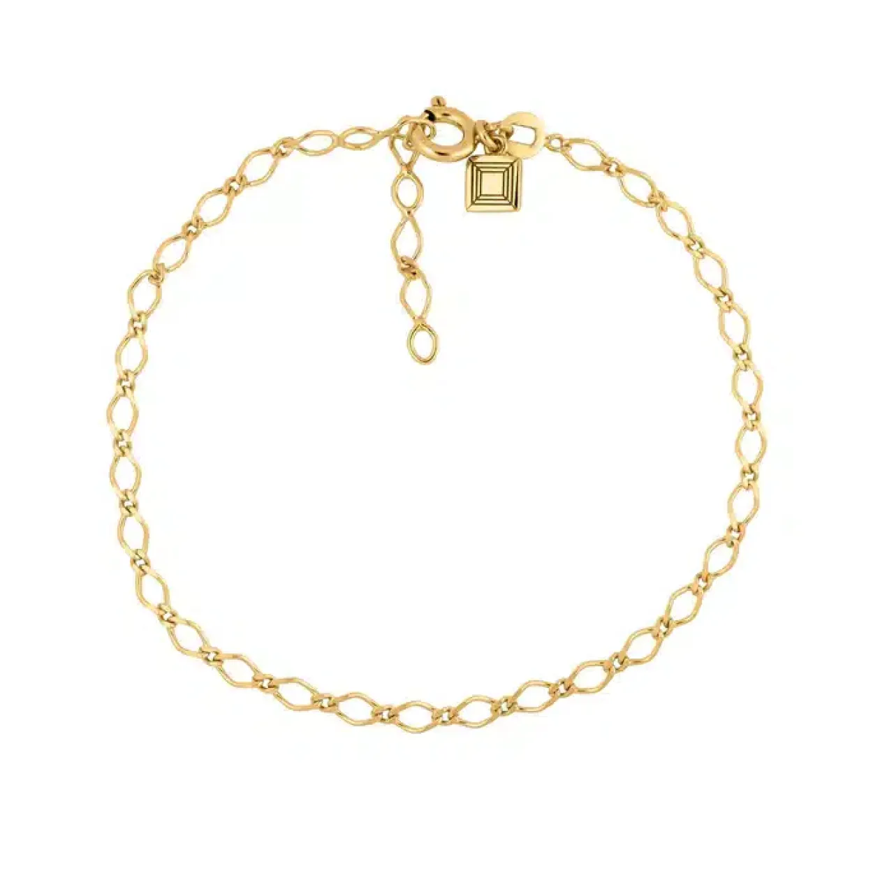 CARRÉ CHAIN GANG SØLV FORGYLDT ARMBÅND - FB 4329 16+1,5+1,5CM